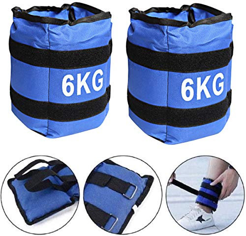 ALLPER Pack de 2 Pesas de 6 Kilos. para Tobillos y/o muñecas, TAMAÑO: 40 x 18. para Correr, Gimnasio, Footing. Correas Ajustables, Transpirable. Máxima Comodidad.