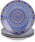 Vancasso Mandala Service de table Lot de 4 assiettes à dessert - Diamètre : 21,2 cm - Style bohème