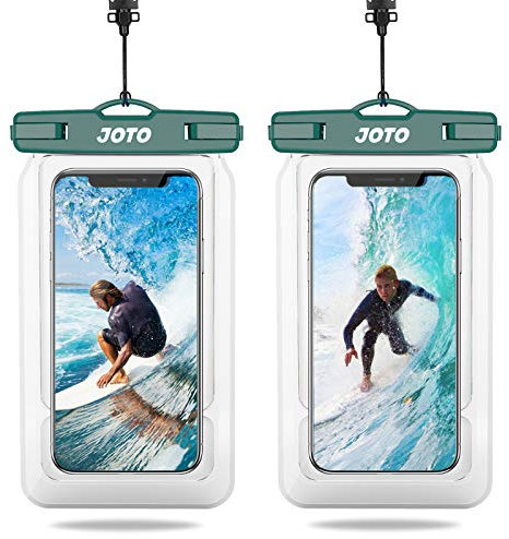 JOTO 2 Pack Floating Waterproof Phone Pouch Up to 7, IPX8 Floatable Underwater Phone Case Cellphone Dry Bag for iPhone 16 15 14 13 12 11 Pro Max Xs Max XR X 8 7 Plus SE/Galaxy S24 S23 S22- Green