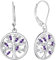 JO WISDOM Orecchini Albero Della Vita Argento 925 Donna con 3A Zirconia Cubica Febbraio Birthstone Colore Ametista