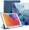 Fintie Hülle für iPad 9. Generation 2021/8. Gen 2020/7. Gen 2019 10.2 Zoll mit Stifthalter, ultradünne leichte Schutzhülle mit transparenter Rückseite und Auto Schlaf/Wach Funktion, Marmor Blau