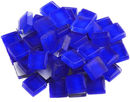 Anktily Carreaux de mosaïque en verre 200 g Carrés Pierres de mosaïque en cristal Pièces de verre pour décoration artisanale, 1 x 1 cm (bleu royal)