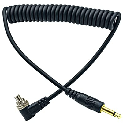3.5mm Plug to Male Flash PC Sync Cord Cable 12 12 inch for Studio Photography Coiled Cable