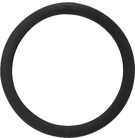 X AUTOHAUX Car Steering Wheel Cover Suede Black Style Universal 38cm Diameter