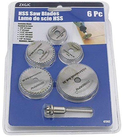 NA Hoja de Sierra Circular,6 PCS Discos de Corte HSS de Metal Rotativas Circular Hojas de Sierra Circular Rotativas para taladros Dremel Mandril de Piedra de Vidrio Madera