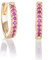 Namana Mini Créoles Or pour Femme et Jeunes Fille, Petites Boucles d'Oreilles Créoles Rouge Rubis pour Femme avec des Pierres Roses, Boucles d'Oreilles 'Huggie' Rouges en Or Jaune