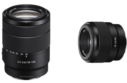 Sony Sel-18135 Obiettivo Con Zoom 18-135 Mm F3.5-5.6, Stabilizzatore Ottico, Mirrorless Aps-C, Nero & Obiettivo standard SEL-50F18F (lunghezza focale fissa, 50mm, F1.8, Full Frame
