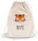 GRAVURZEILE Bedruckter Turnbeutel - Tier mit Wunschnamen - personalisiert mit Namen - Sportbeutel Rucksack Daypack Gymbag mit Kordelzug - für Sport & Freizeit - 12l 33x45 cm - Farbe: Tiger