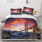 Bettwäsche 135x200 cm Golden Gate Bridge 3D Druck Weiche Mikrofaser Bettbezug mit Reißverschluss San Francisco Bettwäsche-Sets Kinder Jungen Mädchen Bettbezüge mit 2 Kissenbezüge 80x80 cm