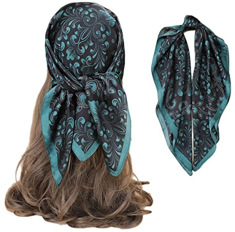 FAIRYGATE Damen Seidentuch Seide Gefühl Halstuch Bandana Schal Kopftuch Seidenschal-Gemütliche 70cm 29005