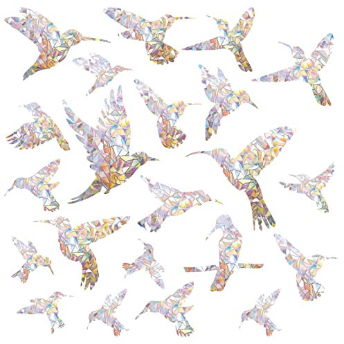 GORGECRAFT 22St Fensteraufkleber Für Vögel Anti-Kollision Regenbogen Fensterglas Warnprisma Aufkleber Für Vögel Schlag Nicht Klebende Vinylfolie Heimdekoration Schiebetüren Fenster Glas Sonnenfänger
