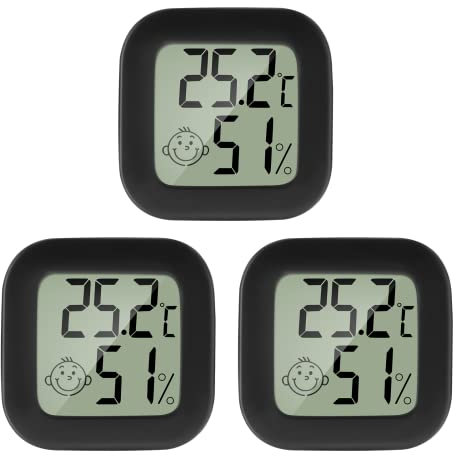 PAIRIER LCD Digital Mini Thermometer Hygrometer Temperatur Luftfeuchtigkeit Messgerät Gauge für Gewächshaus Startseite Büro(Batterie NICHT Enthalten)