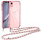 Vauki Handykette für iPhone XR Hülle mit Band, Handyhülle mit Kette, Herz Motiv, Ultra Dünn Stoßfeste Aesthetic Case mit Kordel zum Umhängen für iPhone XR 6.1 Zoll, Rosa