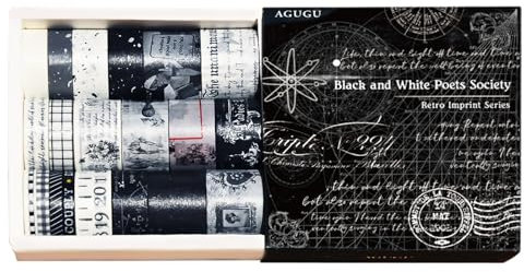 Bailinks Set di Nastri Adesivi Decorativi Vintage Washi per Scrapbooking, 20 Rotoli di Nastri Adesivi Decorativi per Decorare Bullet Journals, Diari di Pianificazione e Regali