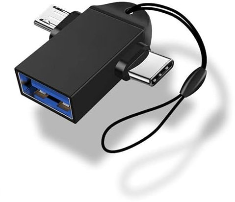Xingdianfu 2 in 1 Micro USB/USB-C auf USB 3.0 Adapter 2er-Pack mit Lanyard, USB C auf USB Adapter, Micro auf USB OTG Aadapter Konverter