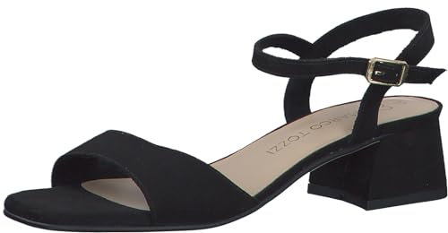 MARCO TOZZI Damen Sandalen mit Absatz mit Verstellbarem Riemen Elegant, Schwarz (Schwarz), 39 EU