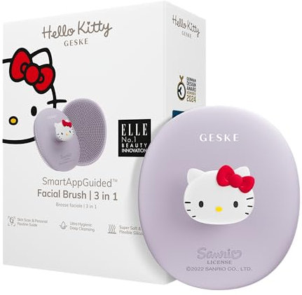 GESKE x Hello Kitty | SmartAppGuided™ Facial Brush | 3 in 1 | Gesichtsreinigungsbürste | Reinigungsbürste | Gesichtsbürste aus Silikon | Hautreinigung | Skincare | sanfte Reinigung | Gesichtsreiniger