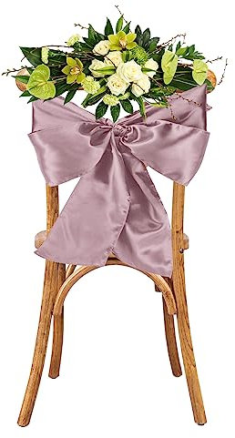 WedDecor Rose Gold Satin Sash Ribbon Fuller Bow for Bridal Wedding Birthday Engagement Reception Party Banquet Event Dining Chair Decoration -7 x 108 (18 x 274cm), 100pcs