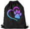 HELLHERO Turnbeutel mit Kordelzug für Kinder, Damen, Herren, Reisen, Sport, Hundepfotenabdruck, Daypack Rucksäcke