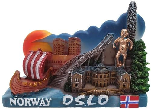 Kühlschrankmagnete, Kühlschrankaufkleber, Oslo Norwegen, 3D-Kühlschrankmagnet, Souvenir, Geschenk, Heim- und Küchendekoration, magnetische Aufkleber, Oslo Norwegen, Kühlschrankmagnet-Kollektion