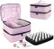 BOHEMIABY Nagellack Organizer Tasche, Doppelschicht Nagellack Aufbewahrung Box, Organizer Koffer für Nageldesign Kosmetiktasche für 30 Flaschen Neonail Base(15ml-0.5 FL.Oz) & 1 Nagellampe(Pink)