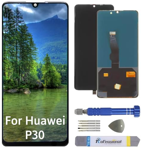 Int'x Full OLED Display für Huawei P30 ELE-L09 ELE-L29 (Fingerprint) LCD Bildschirm Ersatz Touchscreen mit Werkzeug Schwarz Hohe Qualität