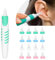 JIEYUCHU Nettoyeur Oreille, Cure Oreilles avec 16 Têtes de Remplacement, D'oreilles Nettoyant pour Oreilles en 360 Degrés Spirale Amélior, Lavable et Réutilisable
