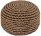 Dekorist Runder osmanischer Pouf, Fußhocker, Jute-Pouff, Hocker, Sitzkissen, Boho-Heimdekoration, zusätzlicher Sitz-Pouf für Wohnzimmer, Schlafzimmer, Innenbereich, Mitternacht 55 x 55 x 30 cm, natürl