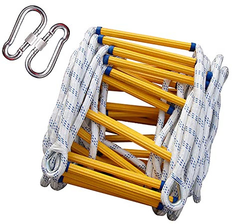 AiQima Rope Ladder,Emergency Fire Escape Rope Ladder | Flame Resistant Fire Safety Emergency Extension Ladder/10M/32.8Ft