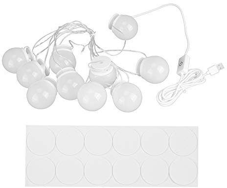 Topyond Kosmetikspiegel Mit Lichtern, 10 Glühbirnen, Wand-LED-Spiegel, Fülllichterkette Für Professionelles Make-up, Schminktisch, Für Make-up, Ankleidezimmer, Badezimmer