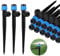 30 Pcs Water Irrigation Drippers, MSDADA Adjustable 360 Degree Fan Sprayer Irrigation Drip Drippers, Drip Irrigation Emitters with Stake, Watering System Accessories Fit for 1/4''Hose(Blue)