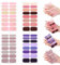 KSJEHW 4 fogli 64 pezzi Adesivi Unghie Copertura Completa Tinta Unita Smalto Adesivo Nail Stickers Full Cover Decalcomanie Autoadesivi Adesivi Unghie Copertura per Decorazione Nail Art Tinta Unita