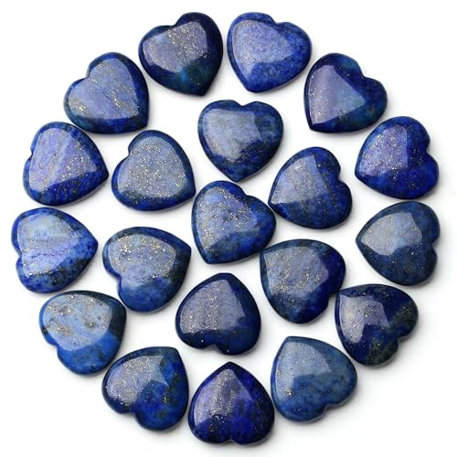 GUJOXILA 20pcs Lapislazuli Herz Aus Steine Natürliche Steine Heilkristalle