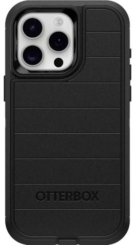 OtterBox Schutzhülle für iPhone 15 Pro Max (nur Defender-Serie, nur Hülle, Bildschirmlos, robust und langlebig, mit Portschutz, mikrobieller Abwehrschutz, Schwarz