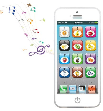 Kinder Spielzeug ,Kinder Handy,Plastik-Story-Maschine ohne Speicher,Kinder pädagogisches Lernen Telefon Spielzeug ,USB WiederaufladbaresHandy Spielzeug ,Spielzeug Geburtstag Kinder Kinder. (Weiß)