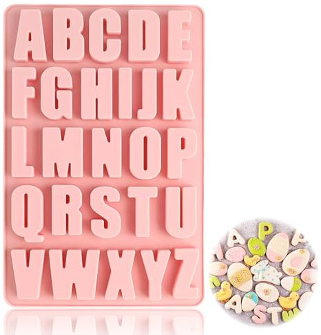MAEXUS 26 Buchstaben Silikonform Gießform Buchstaben Silikon A-Z Alphabet Gießformen Silikon Kuchendekorationsform schokoladenform silikon dubai wiederverwendbar Zum Backen geeignet
