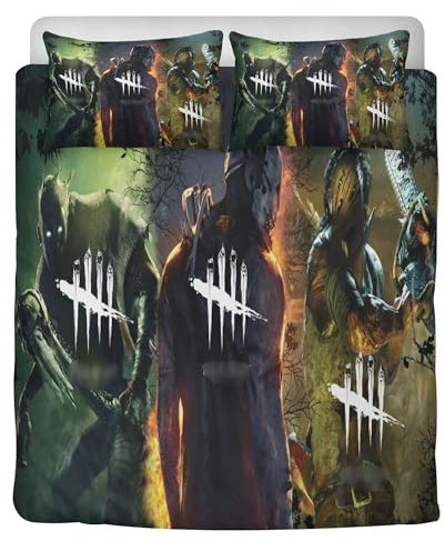 STARSAY Dead by Daylight Bettwäsche 135x200cm Bettbezug + 2 Kissenbezug,Kinder Bettwäsche-Sets Mit Reißverschluss Junge Geschenke Spielfans (Fanartikel)