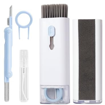 Anlising Kit de Nettoyage Électronique 7 en 1, Kit Nettoyage Clavier, Keyboard Cleaner Brosse à Outils,7 en 1 Kit Nettoyage,Kit de Nettoyage Multifonction,pour Clavier,Ordinateur Portable,Casque(Bleu)