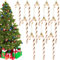 12Pcs Weihnachten Kunststoff Zuckerstange Dekoration Hängende Weihnachtsbaum Ornamente mit Glitzer für Party DIY Crafts Geschenkbox (Champagner und Weiß)