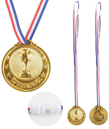 KOBONA Fußball-Wettbewerbspreis, Souvenir, Geschenk, goldene Kunststoff-Gewinnermedaille, goldene Gewinnermedaille for Kinder, 6,4 cm, Medaille for Wettbewerbe, Partys for Kinder und Erwachs