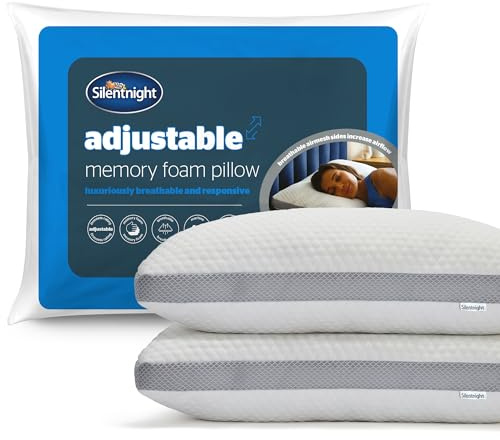 Silentnight Adjustable Memory Foam Pillow, All Sleeping Positions, 2 Pack