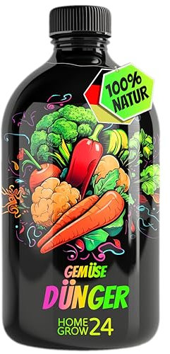 HOMEGROW24 Engrais pour légumes, engrais pour toutes les plantes potagères, 500 ml, complexe de substances vitales avec micro-organismes efficaces et charbon végétal organique, 100% naturel