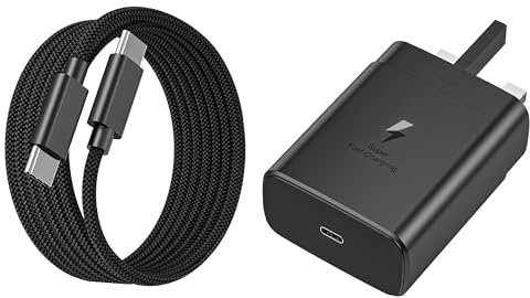 2025 New Samsung Fast Charger,45W USB C fast charger plug and cable For Samsung Galaxy S25 Ultra/S24 Ultra/ S24+/S23 Ultra/S23+/S22 Plus/S20, Tab S9/S8 Ultra