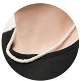 RWQIAN Perlenkette Damen 5mm Weiße Faux Perlen Kette Frauen Choker Perlenkette Halskette 40cm Perlen Schmuck Geschenke für Teenager Mädchen
