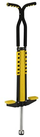 Relaxdays Bâton Sauteur Robuste, pogo-Stick pour Enfant pesant jusqu'à 60 kg, pour se dépenser en extérieur, Jaune