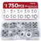 750 Pezzi Rondelle, Ciaycty Rondelle Acciaio, 9 Misure Rondelle Alzaporta Acciaio inox 304, Rondella Metallo M2M2.5M3M4M5M6M8M10M12, Rondella Tappo Olio Motore per per Progetti Meccanici e Fai da T
