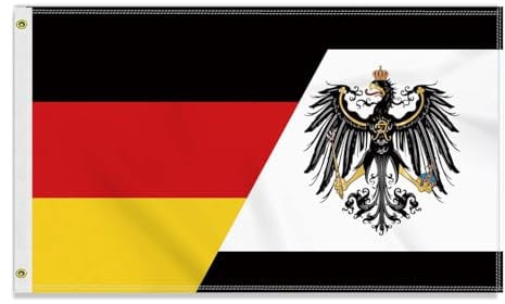 Große 90×150 CM Deutschland Preußen Flagge, großes 150D Deutsch preußisch Freundschafts banner,Strapazierfähige Deutschlandfahne Doube-Seitendruck Dekor Messingösen large Prussia
