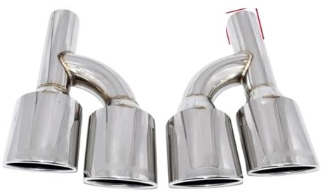 Auspuffblenden Passend Für Mercedes Für Benz Für C-Klasse E-Klasse S-Klasse W204 W211 W212 W221 Auspuffrohrmodifikation Quad-Endrohr Schwarzer Auspuff Auspuffendrohr(51mm 220mm h)