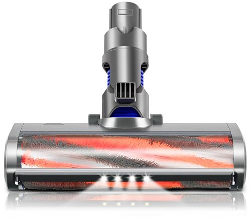 Italdos Cepillo compatible con Dyson V6 DC58 DC59 DC61 DC62 rodillo motorizado apto para parqué, azulejos, suelos duros y luz integrada
