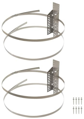 Support mural pour vase d'expansion sanitaire et chauffage fixation pour ballon d'eau chaude et pression kit complet universel avec bande de acier inoxydable serrage réglable (2 pcs)